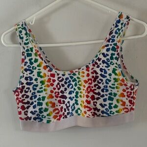 Torrid Curve Size 1 rainbow leopard print sports bra